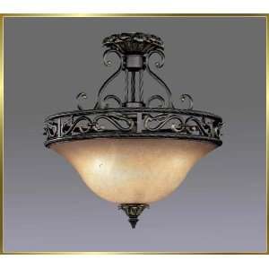 Neoclassical Chandelier, JB 7183, 3 lights, Wrought Iron, 18 wide X 