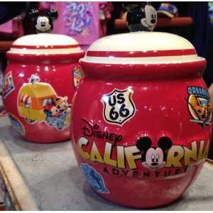 Disney/California Adventure Embossed/3 D Red Cookie Jar   Disney Parks 