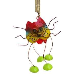 Garden Ornamental Red Cat with Chimed Feet, Bouncy and 