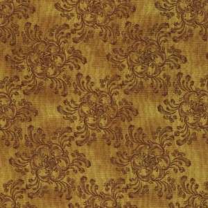 CHARLOTTE SNOWFLAKES MEDALLIONS GOLD~ Cotton Fabric  