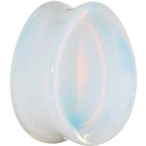  1 Concave Pear Moonstone Natural Stone Plug Jewelry