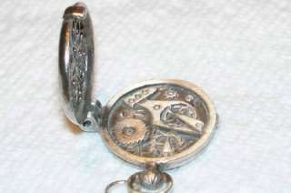 Rare Pocket Watch UK Silver Charm Open to Movement Fine  