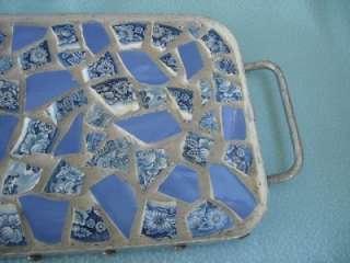 Sturditoy Tray Metal & Broken China Mosaic Vintage CA  