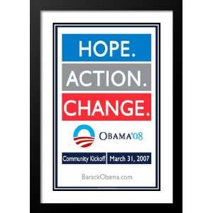  Barack Obama 32x45 Framed and Double Matted Hope, Action 