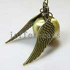 Harry Potter Golden Snitch Pocket watch necklace Golden double sided 