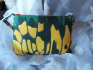   NWOT  Yellow, Black & Green Snake Look Cotton Compact Bag
