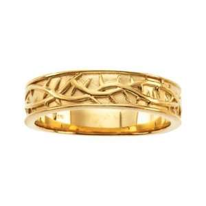  Mens Yellow Gold Thorns Christian Purity Ring Jewelry