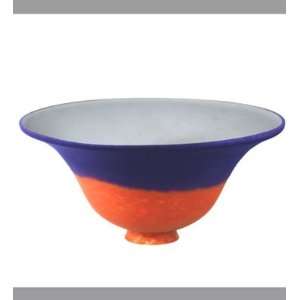   Tiffany 10in W Orange/Blue Pate De Verre Bell Shade