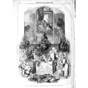    1847 WILLIAM HARVEY OLD CHRISTMAS DRAWING OLD PRINT