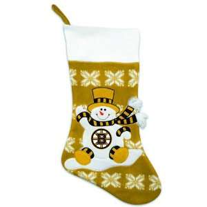   Bruins Knit Snowman & Snowflake Christmas Stocking