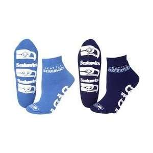  Bare Feet Seattle Seahawks Womens Slipper Socks (2 Pack)   Seattle 