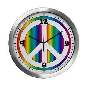  Modern Wall Clock Chromatic Peace Symbol 