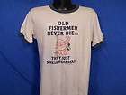   80S OLD FISHERMAN NEVER DIE JUST SMELL THAN WAY RINGER SOFT t shirt L