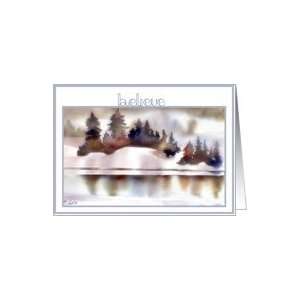  believe merry christmas snowscape watercolor Card Health 