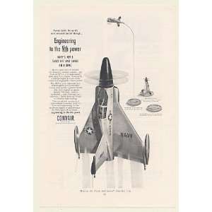  1955 US Navy Convair XFY 1 Fighter Aircraft Print Ad 