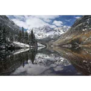  Maroon Bells after Early Snow   Peel and Stick Wall Decal 