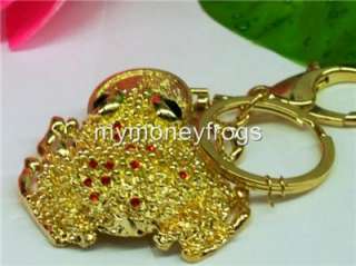 Brass Metal Feng Shui Money Oriental Chinese Lucky Coin Frog Toad Key 