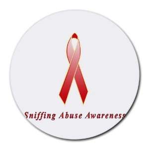  Sniffing Abuse Awareness Ribbon Round Mouse Pad Office 