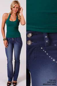 NEW Slinky Sexy Moleton Jeans Blue Low Rise Straight  