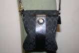 COACH NEW D1120 43976 SUTTON SIGNATURE BLACK SLIM SWINGPACK X BODY BAG 