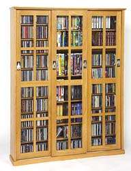 Sliding Glass Door 700 CD 336 DVD Storage Cabinet NEW  