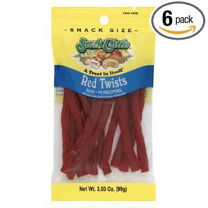 Snak Club Red Twists, 3.5 ounce bags, (Pack of 6)  Grocery 