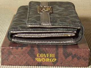 Coveri World Womens Italian Leather Wallet Gray Purse  
