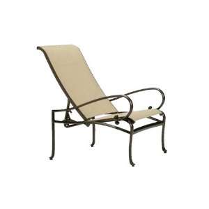   Aluminum Arm Adjustable Patio Lounge Chair Smooth Parchment Finish
