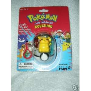  Pokemon Pokeball Keychain Pikachu (Original 1999 Series 