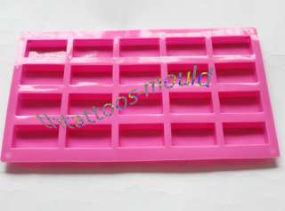 HOT Silicone RECTANGlE CHOCOLATE CAKE SOAP MOLD MOULD 20 HOLES 30 X17 
