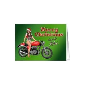  Across the miles, a Biker girl Christmas Card Card Health 