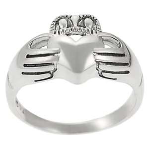    SilverBin Sterling Silver High Polish Claddagh Style Ring Jewelry