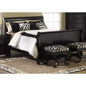  The Carrington Black King Size Sleigh Bed