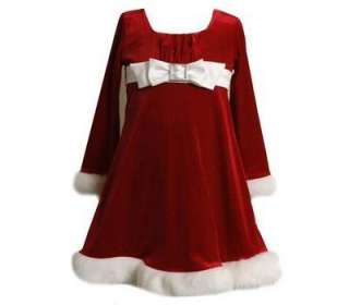 Bonnie Jean Red Santa Christmas Dress Size 7 Boutique Pageant Clothing 