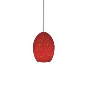   One Light Line Voltage Pendant, Antique Bronze Finish with Ferrari Red