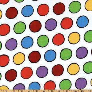  42 Wide Cotton Broadcloth Clown Dots Multi Fabric By The 