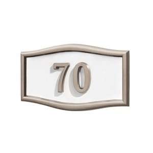  Gaines Address Plaques White with Satin Nickel Housemark 