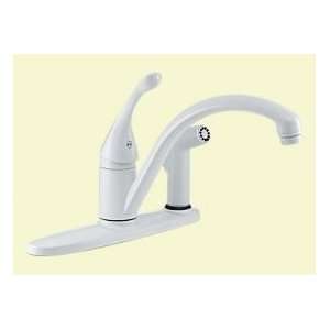  DELTA 340 WH DST Single Handle Kitchen Faucet W/ Integral Spray 