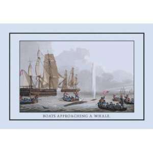  A Boat Approaching a Whale 12x18 Giclee on canvas