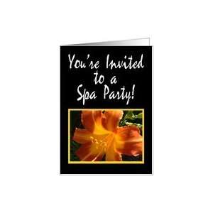  Orange Flower, Spa Party Invitation Card Health 