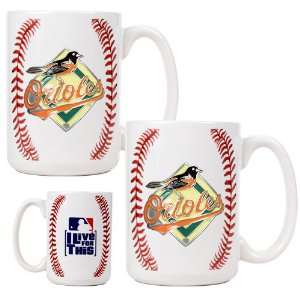   Baltimore Orioles Game Ball Ceramic Coffee Mug Set