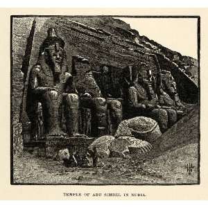  1904 Print Abu Simbel Nubia Egypt Ramses Pshnet Pharoah 