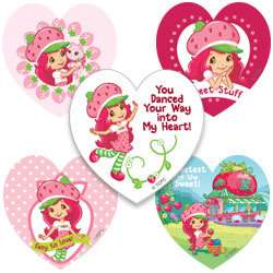 10 STRAWBERRY SHORTCAKE HEART Stickers Kid Birthday Party Goody Bag 