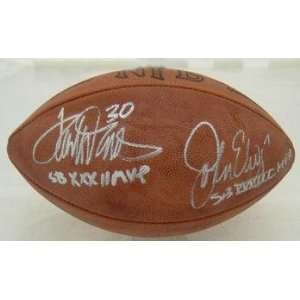 John Elway and Terrell Davis Autographed Football   Autographed 