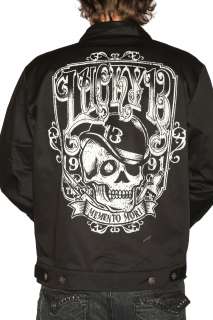 Lucky 13 Mugsy Skull Graphic Logo Jacket Rocker Jacket