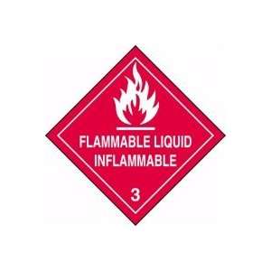 Standard DOT Labels FLAMMABLE LIQUID / INFLAMMABLE (W/GRAPHIC) 4 x 4