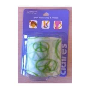   Foam Wrap & Ribbon By Claires  Green Peace Signs 