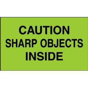  3 x 5 Special Handling Labels   Caution Sharp Objects 