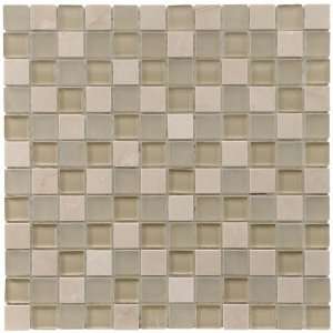 Sierra Square Sandstone 11 3/4 x 11 3/4 Inch Glass and Stone Mosaic 