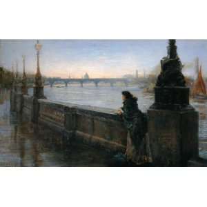  ALONE IN LONDON BY THOMAS GRAHAM WOMAN CANVAS REPRODUCTION 